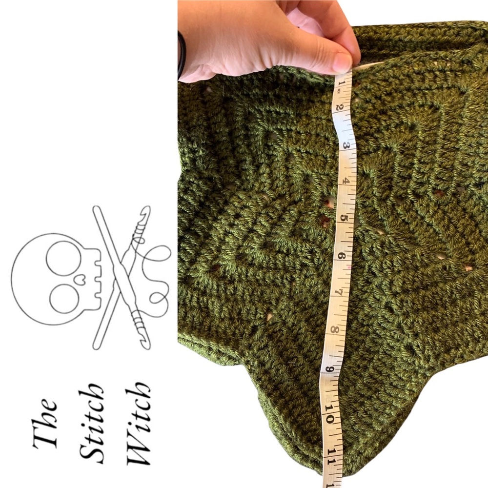 Green Star Shaped Crocheted Crossbody Bag - Picture 7 of 7